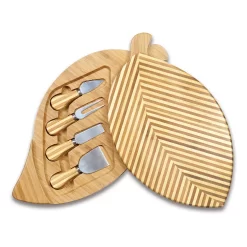Picnic Time Leaf 5-pc. Bamboo Cheese Board Set