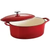 Tramontina Enameled Cast-Iron 7-qt. Oval Dutch Oven 2 Tramontina Enameled Cast-Iron 7-qt. Oval Dutch Oven -Home-Kitchen 1250880 Red