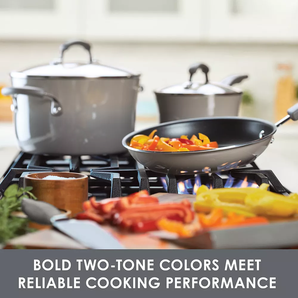 Rachael Ray® Classic Brights Hard Enamel Aluminum Nonstick Set Frying Pan Set, 9.25-Inch & 11-Inch 8 Rachael Ray® Classic Brights Hard Enamel Aluminum Nonstick Set Frying Pan Set, 9.25-Inch & 11-Inch - Image 6