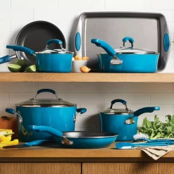 Rachael Ray® Classic Brights Hard Enamel Nonstick 14-Piece Cookware Set -Home-Kitchen 2687312 ALT