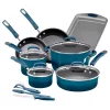Rachael Ray® Classic Brights Hard Enamel Nonstick 14-Piece Cookware Set 1 Rachael Ray® Classic Brights Hard Enamel Nonstick 14-Piece Cookware Set -Home-Kitchen 2687312 Marine Blue