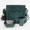 Gibson Elite Kiesling 16-pc. Hard Square Dinnerware Set -Home-Kitchen 2754147 Blue