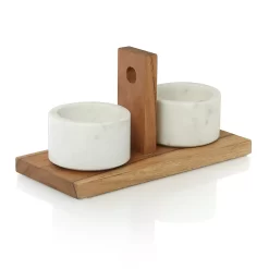 Thirstystone Global Trek Marble & Mango Wood Condiment Set