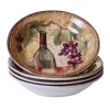Certified International Gilded Wine 4-pc. Pasta Bowl Set.. -Home-Kitchen 3010206