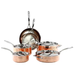 Oneida 10-pc. Tri-Ply Hammered Copper Cookware Set