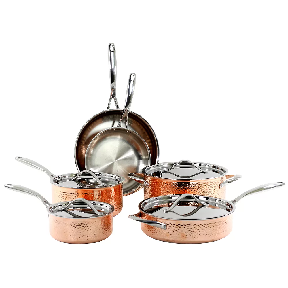 Oneida 10-pc. Tri-Ply Hammered Copper Cookware Set 3 Oneida 10-pc. Tri-Ply Hammered Copper Cookware Set