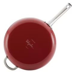 Ayesha Curry Home Collection 12-inch Porcelain Enamel Nonstick Covered Deep Skillet With Helper Handle -Home-Kitchen 3282696 ALT5