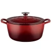 Food Network™ 5-qt. Enameled Cast-Iron Dutch Oven -Home-Kitchen 3306211 Red Ombre