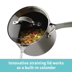 Circulon® Elementum Hard-Anodized 3-quart Nonstick Covered Straining Saucepan -Home-Kitchen 3341967 ALT3