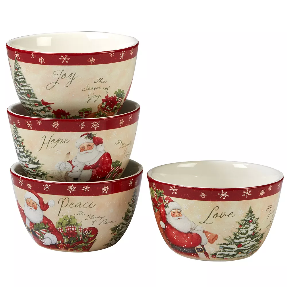 Certified International Holiday Wishes 4-pc. Ice Cream Bowl Set 3 Certified International Holiday Wishes 4-pc. Ice Cream Bowl Set