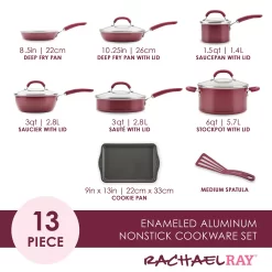 Rachael Ray® Create Delicious 13-pc. Aluminum Nonstick Cookware Set -Home-Kitchen 3625436 ALT