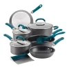 Rachael Ray® Create Delicious 11-pc. Hard-Anodized Aluminum Nonstick Cookware Set -Home-Kitchen 3625437 Teal