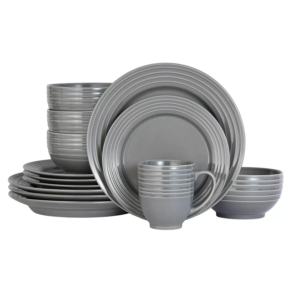 Food Network™ Valencia Gray 16-pc. Dinnerware Set 3 Food Network™ Valencia Gray 16-pc. Dinnerware Set