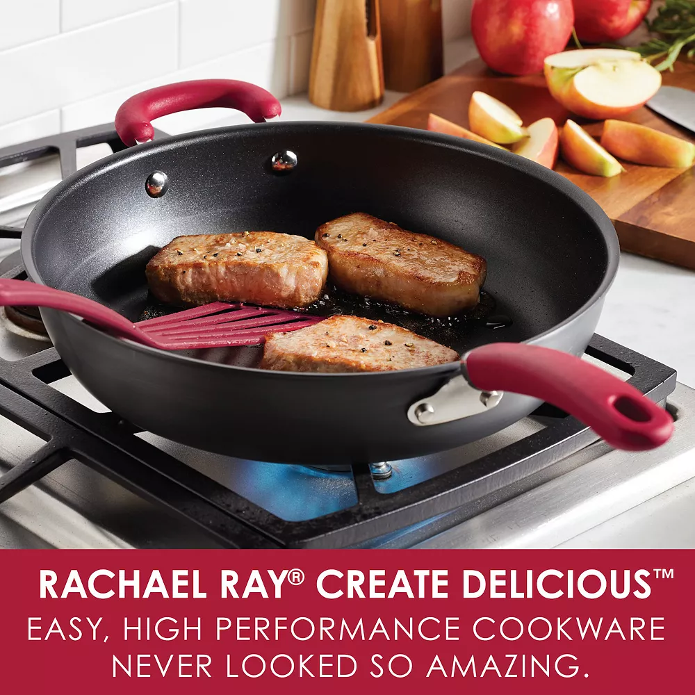 Rachael Ray® Create Delicious Hard-Anodized Aluminum Nonstick Deep Skillet 4 Rachael Ray® Create Delicious Hard-Anodized Aluminum Nonstick Deep Skillet - Image 2