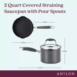 Anolon Advanced Home Hard-Anodized Nonstick 2-qt. Straining Saucepan 9 Anolon Advanced Home Hard-Anodized Nonstick 2-qt. Straining Saucepan -Home-Kitchen 3713638 ALT