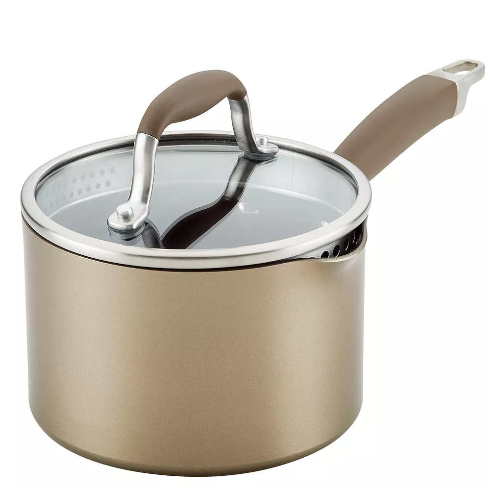 Anolon Advanced Home Hard-Anodized Nonstick 2-qt. Straining Saucepan 3 Anolon Advanced Home Hard-Anodized Nonstick 2-qt. Straining Saucepan