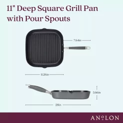 Anolon Advanced Home Hard-Anodized 11-in. Deep Square Grill Pan -Home-Kitchen 3713643 ALT