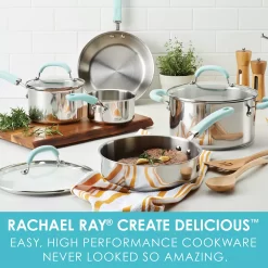 Rachael Ray® Create Delicious 10-pc. Stainless Steel Cookware Set -Home-Kitchen 3718006 ALT