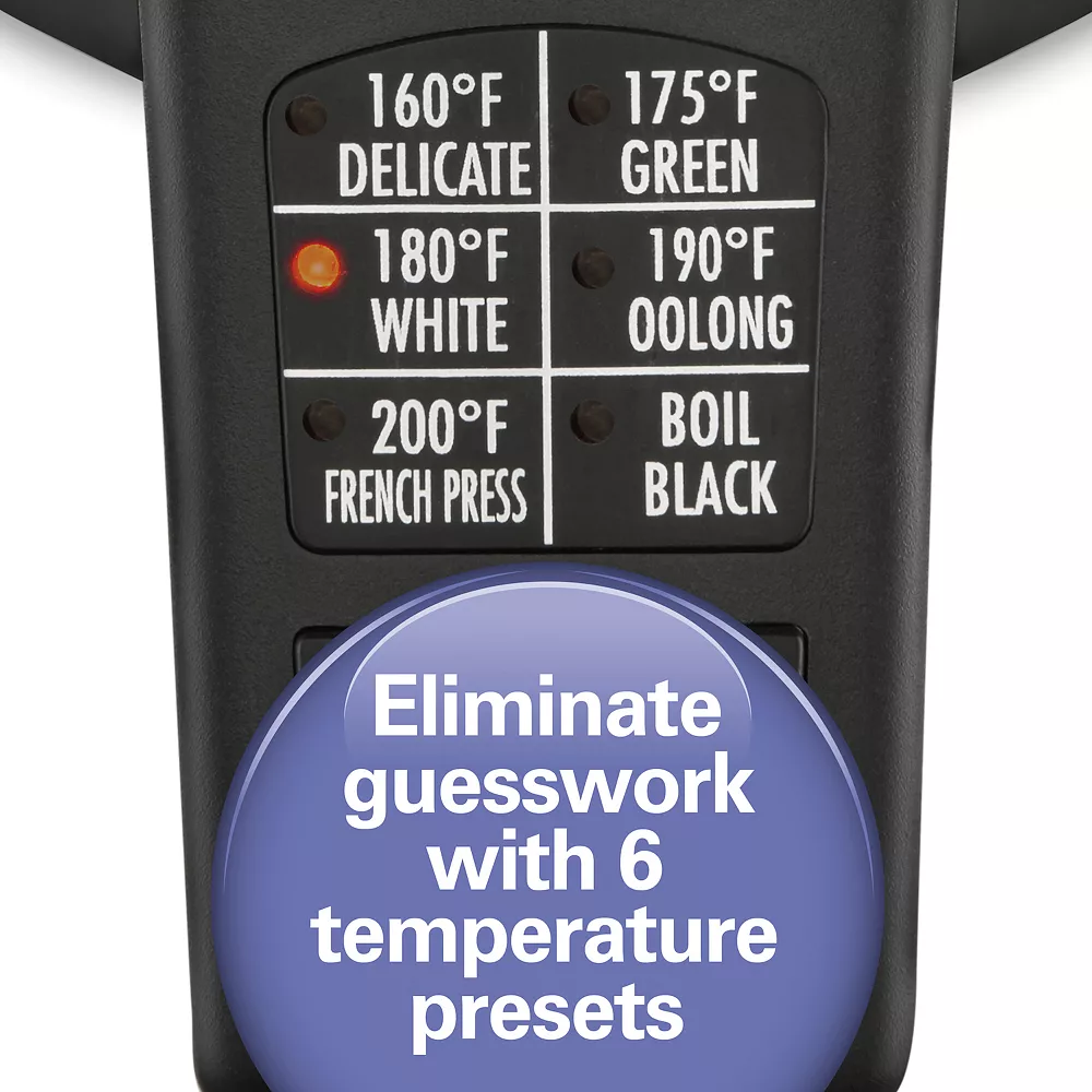 Hamilton Beach 1.7-Liter Variable Temperature Black Stainless Kettle 4 Hamilton Beach 1.7-Liter Variable Temperature Black Stainless Kettle - Image 2