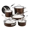 Anolon Nouvelle 11-pc. Copper Luxe Hard-Anodized Nonstick Cookware Set -Home-Kitchen 3806981 Brown