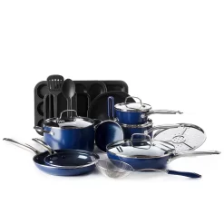 Blue Diamond 20-piece Enhanced Ceramic Nonstick Cookware Set As Seen On TV