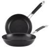 Anolon SmartStack Hard-Anodized Nesting Skillet Set, 2-Piece, Black -Home-Kitchen 3917339