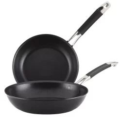 Anolon SmartStack Hard-Anodized Nesting Skillet Set, 2-Piece, Black
