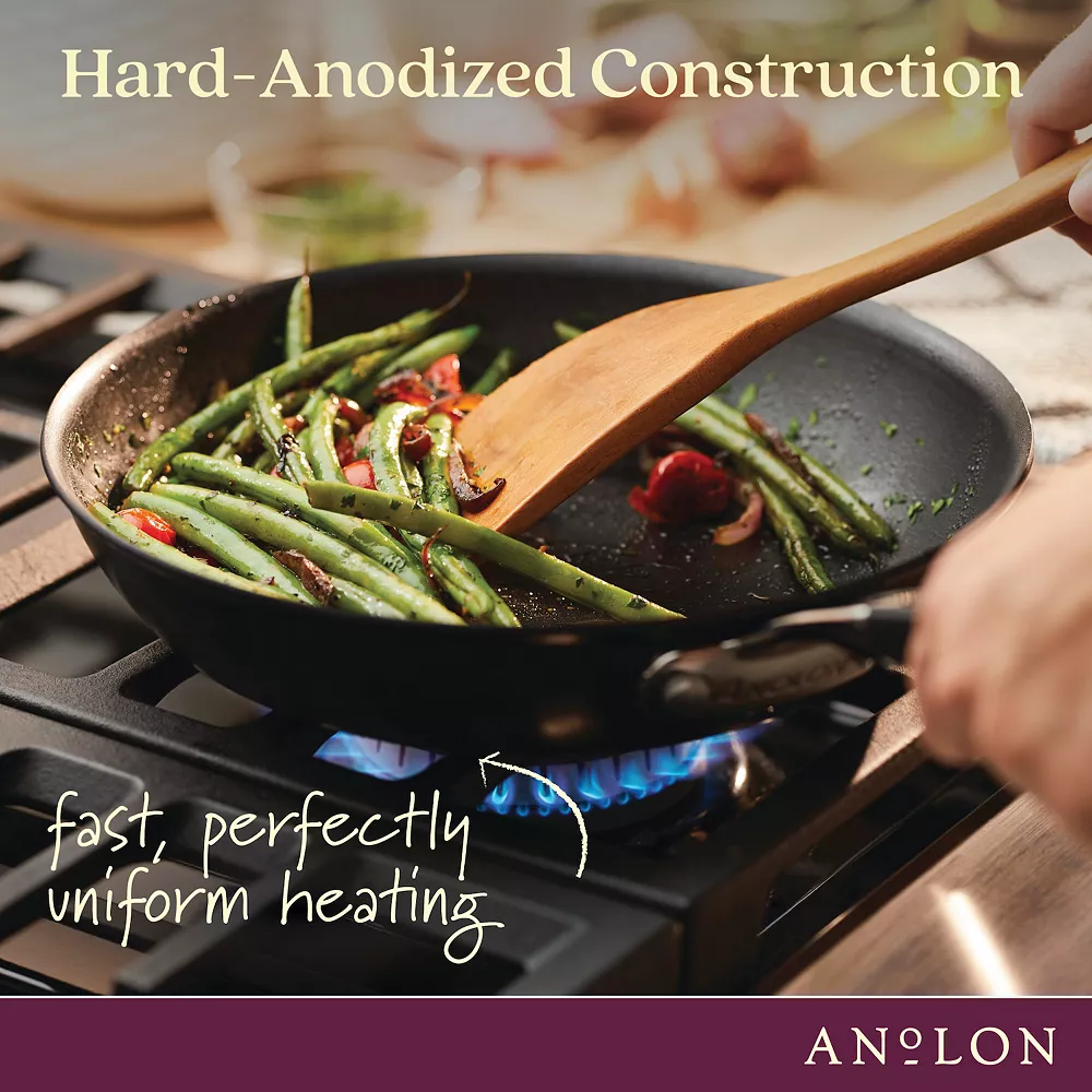 Anolon SmartStack Hard-Anodized Nesting Skillet Set, 2-Piece, Black 4 Anolon SmartStack Hard-Anodized Nesting Skillet Set, 2-Piece, Black - Image 2