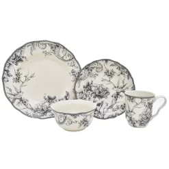 222 Fifth Adelaide Grey 16-pc. Dinnerware Set