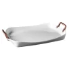 Denmark White Serving Tray With Copper Handles -Home-Kitchen 4153688