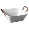 Denmark White Porcelain Serving Tray With Copper Handles