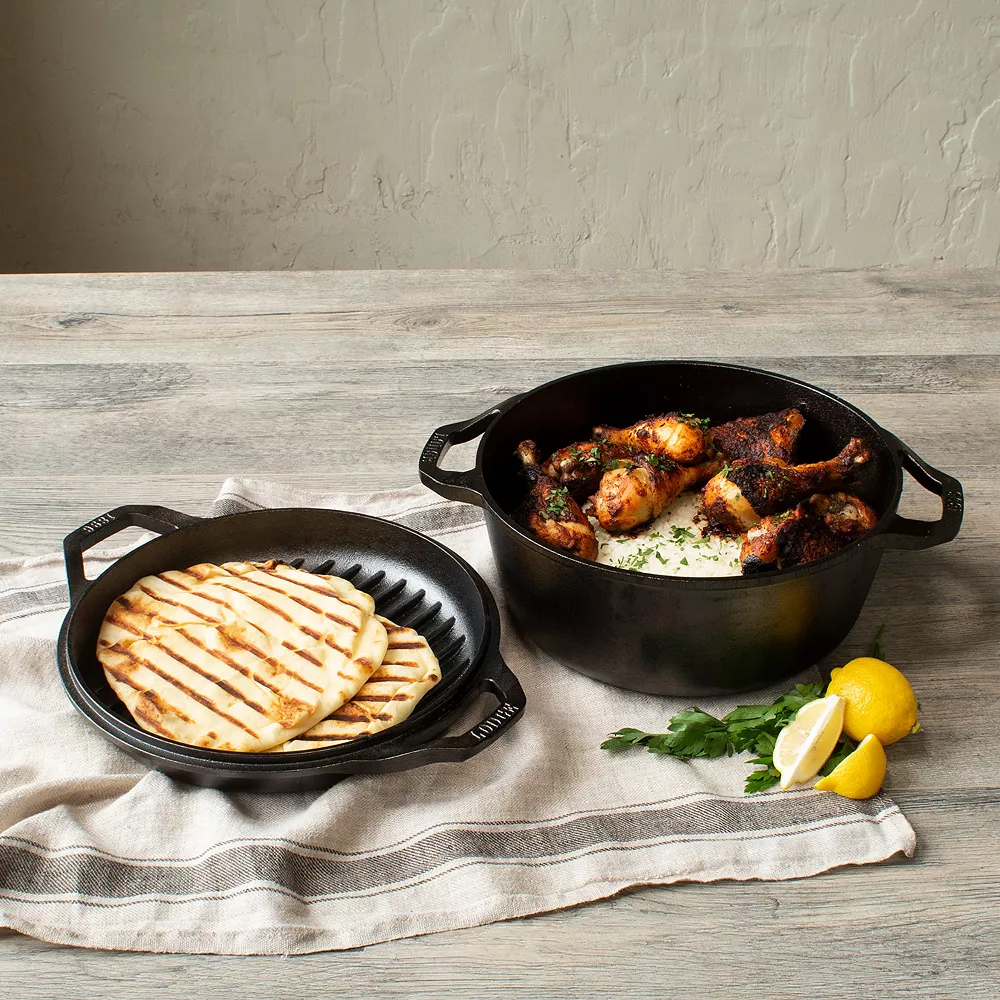Lodge Chef Collection 6-qt. Pre-Seasoned Cast-Iron Double Dutch Oven 4 Lodge Chef Collection 6-qt. Pre-Seasoned Cast-Iron Double Dutch Oven - Image 2