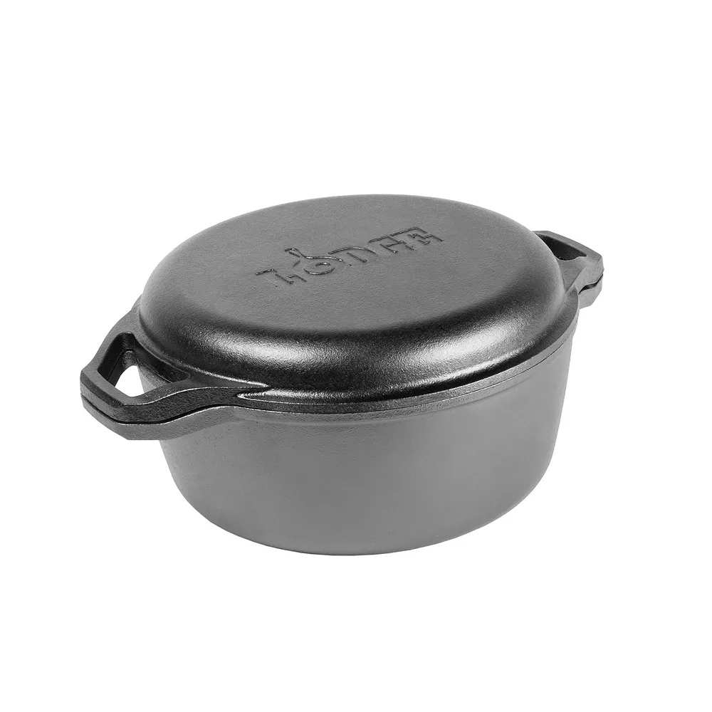 Lodge Chef Collection 6-qt. Pre-Seasoned Cast-Iron Double Dutch Oven 5 Lodge Chef Collection 6-qt. Pre-Seasoned Cast-Iron Double Dutch Oven - Image 3