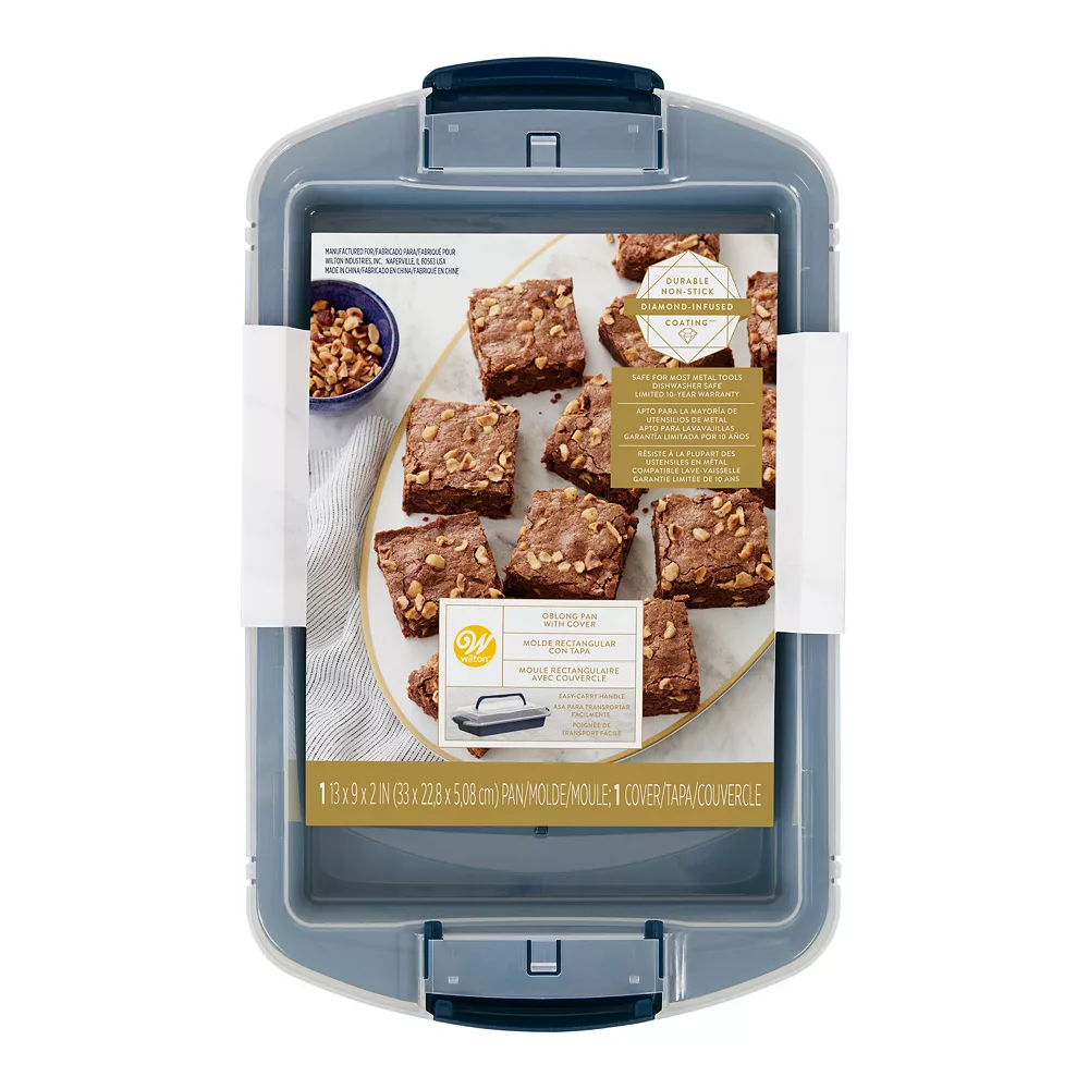 Wilton Diamond-Infused Nonstick 9" X 13" Pan With Cover 7 Wilton Diamond-Infused Nonstick 9" X 13" Pan With Cover - Image 5