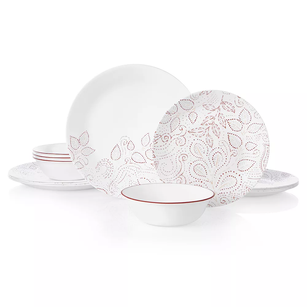 Corelle Leaf Stitch 12-pc. Dinnerware Set 3 Corelle Leaf Stitch 12-pc. Dinnerware Set
