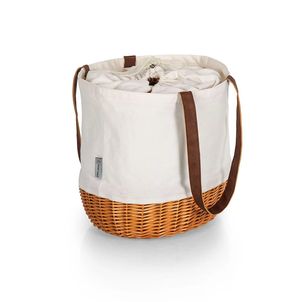 Picnic Time Coronado Canvas & Willow Basket Tote 3 Picnic Time Coronado Canvas & Willow Basket Tote
