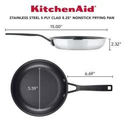 KitchenAid® 5-Ply Clad 8.25-in. Stainless Steel Nonstick Frypan -Home-Kitchen 4618416 ALT6