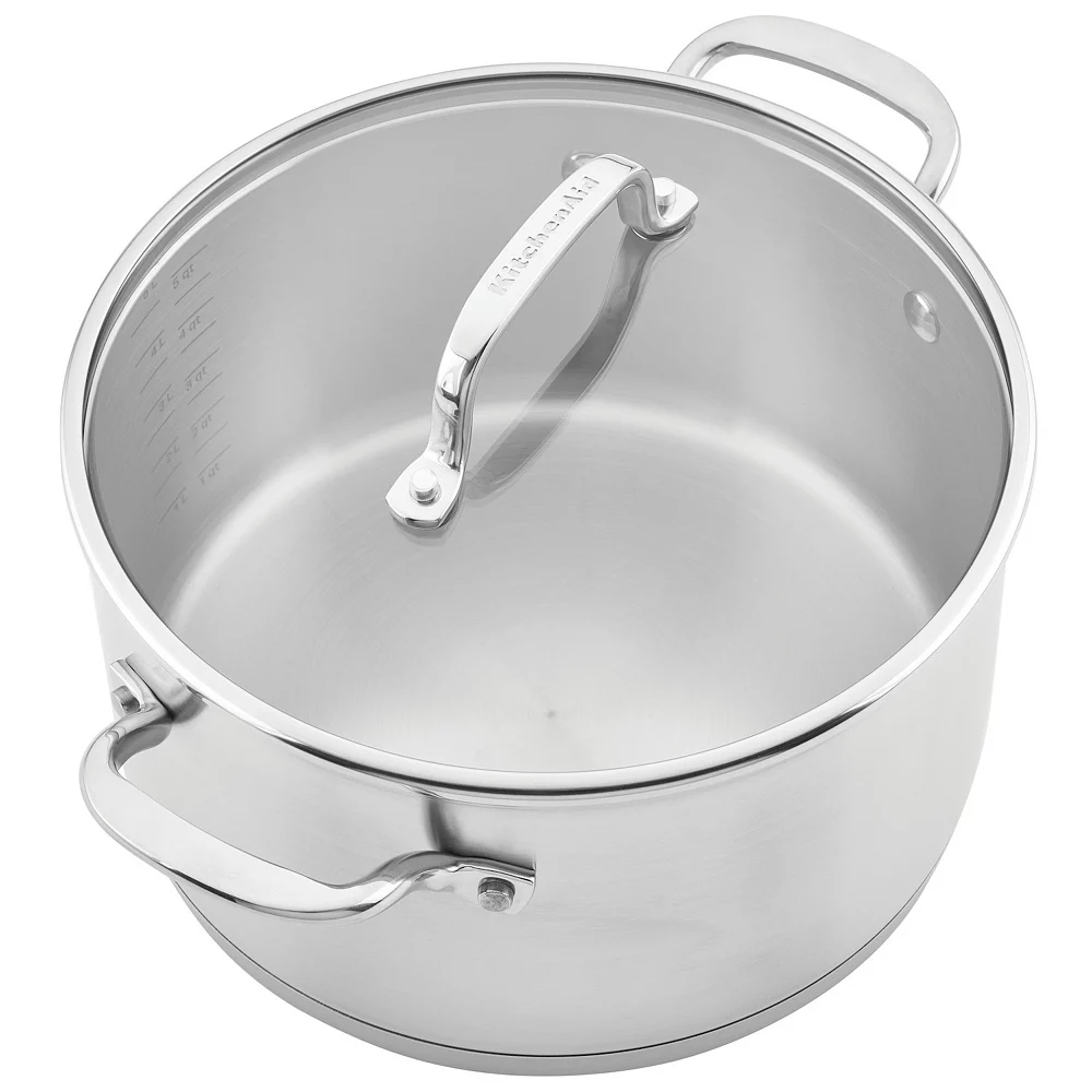 KitchenAid® 3-Ply 11-pc. Stainless Steel Cookware Set 4 KitchenAid® 3-Ply 11-pc. Stainless Steel Cookware Set - Image 2