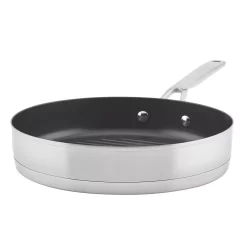 KitchenAid® 3-Ply 10.25-in. Stainless Steel Nonstick Round Grill Pan