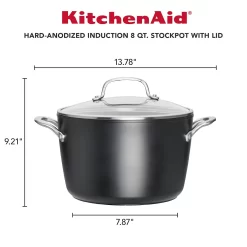 KitchenAid® Hard-Anodized Induction 8-qt. Stockpot With Lid -Home-Kitchen 4618430 ALT6