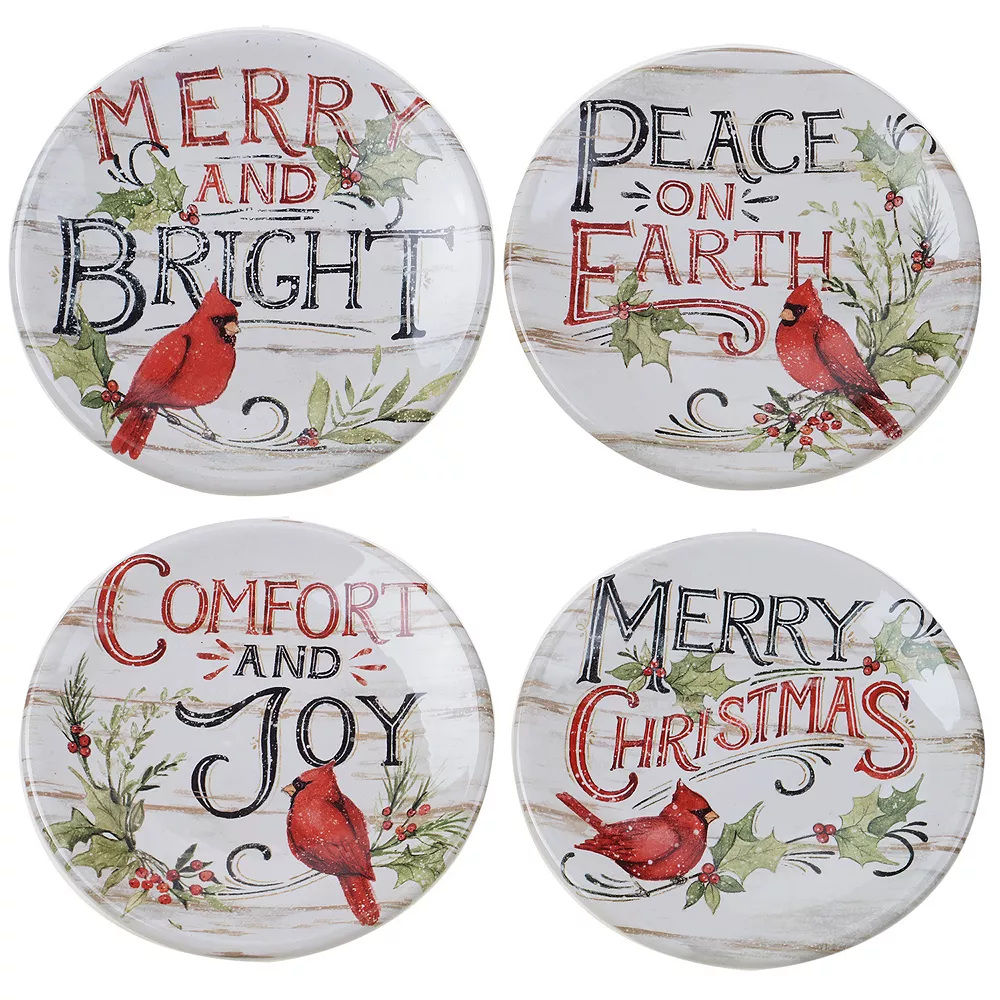 Certified International Evergreen Christmas 4-pc. Canape Plate Set 3 Certified International Evergreen Christmas 4-pc. Canape Plate Set