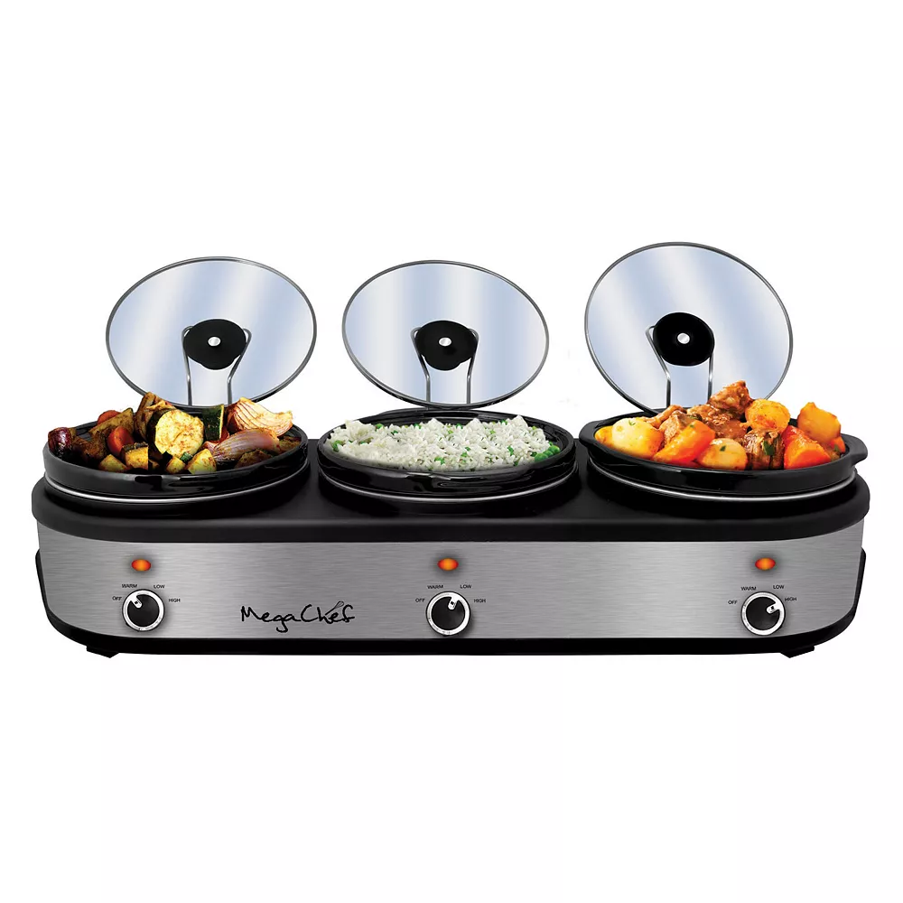 MegaChef 2.5-qt. Triple Slow Cooker & Buffet Server 3 MegaChef 2.5-qt. Triple Slow Cooker & Buffet Server