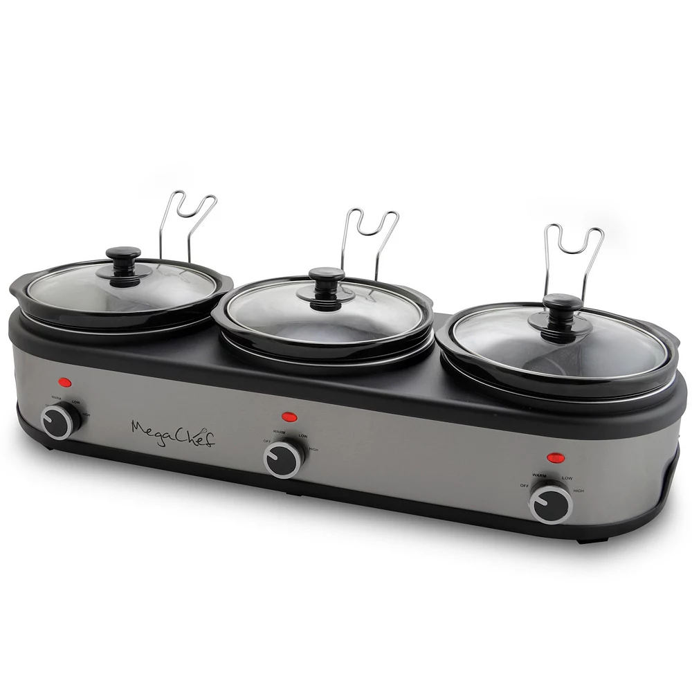 MegaChef 2.5-qt. Triple Slow Cooker & Buffet Server 4 MegaChef 2.5-qt. Triple Slow Cooker & Buffet Server - Image 2
