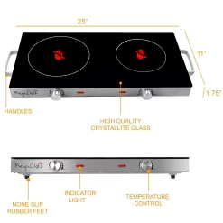 MegaChef Ceramic Infrared Double Cooktop -Home-Kitchen 4654569 ALT3