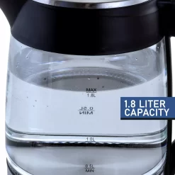 MegaChef 1.8-Liter Glass & Stainless Steel Electric Tea Kettle -Home-Kitchen 4654601 ALT5