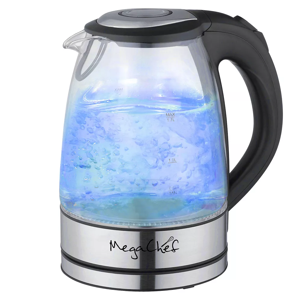 MegaChef 1.7-Liter Glass & Stainless Steel Electric Tea Kettle 3 MegaChef 1.7-Liter Glass & Stainless Steel Electric Tea Kettle