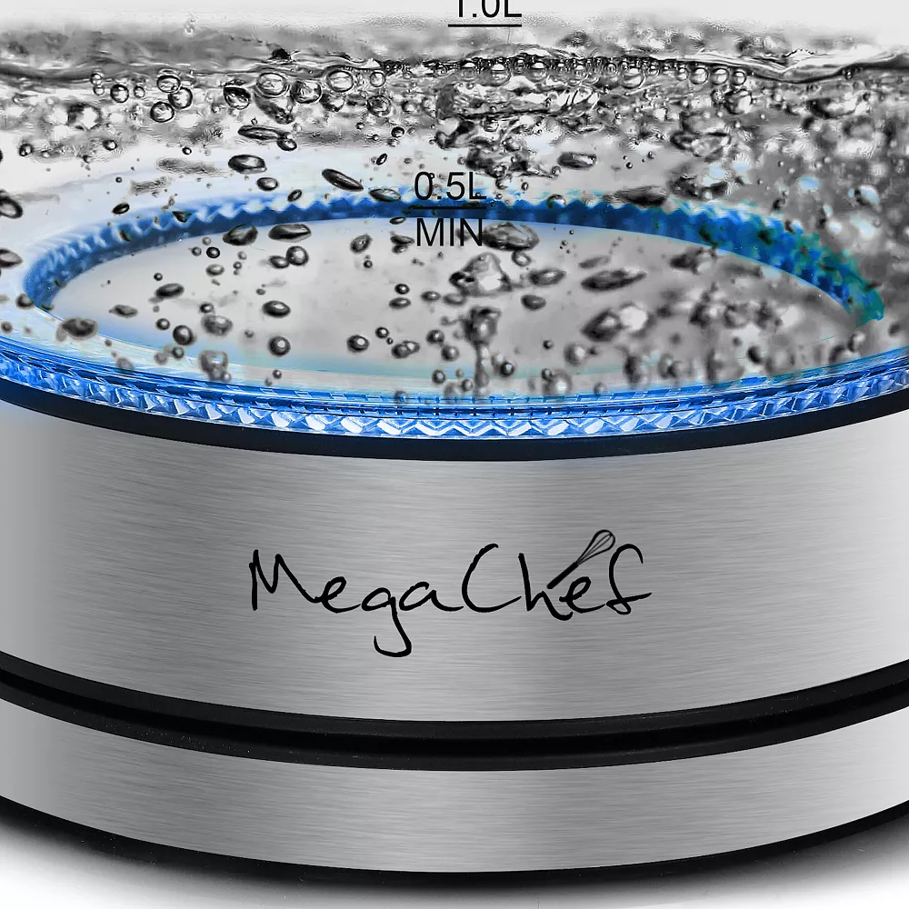 MegaChef 1.8-Liter Cordless Glass & Stainless Steel Electric Tea Infuser Kettle 5 MegaChef 1.8-Liter Cordless Glass & Stainless Steel Electric Tea Infuser Kettle - Image 3