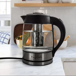 MegaChef 1.8-Liter Cordless Glass & Stainless Steel Electric Tea Infuser Kettle 11 MegaChef 1.8-Liter Cordless Glass & Stainless Steel Electric Tea Infuser Kettle -Home-Kitchen 4654629 ALT3