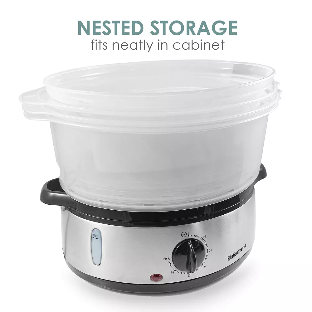 Elite 9-qt. 3-Tier Food Steamer 5 Elite 9-qt. 3-Tier Food Steamer - Image 3