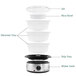 Elite 9-qt. 3-Tier Food Steamer 11 Elite 9-qt. 3-Tier Food Steamer -Home-Kitchen 4658188 ALT3